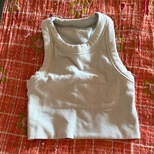 ALO Yoga Ribbed Sleeveless Crop Top - Light Gray